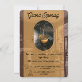 Editable Cafe Opening Invitation Card Design (Devant)