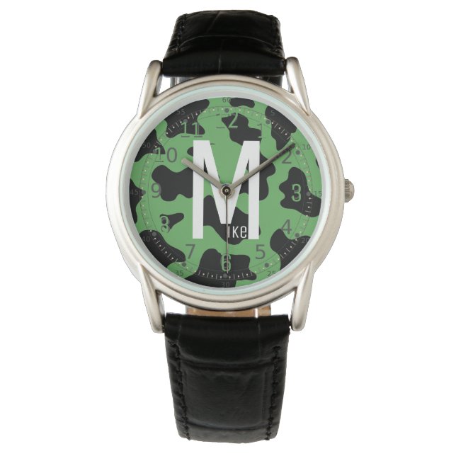Editable Camo Mannen Horloge (Voorkant)