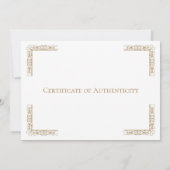 Editable Certificate of Authenticity Sjabloon Kaart (Achterkant)