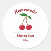 Editable Cherry Jam Label Sticker (Voorkant)