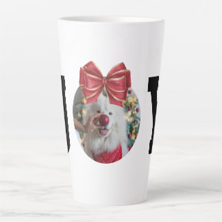 Editable Christmas JOY Ornament Photo Template Latte Mok