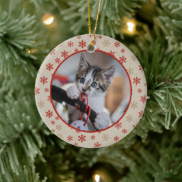 Editable Christmas Pet Photo Decoration Keramisch Ornament
