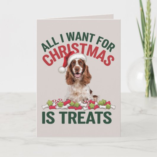 EDITABLE Cocker Spaniel Funny Dog Christmas Kaart (Voorkant)