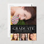 EDITABLE COLOR Afstuderen zonder rooster Briefkaart (Voorkant / Achterkant)