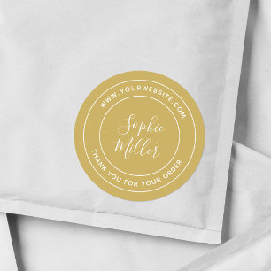 Editable Color Calligraphy Add Company Brand Name Ronde Sticker