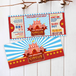 Editable Color Circus Ticket Couple Shower Kaart