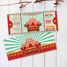 Editable Color Circus Ticket First Birthday