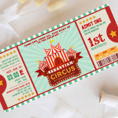 Editable Color Circus Ticket First Birthday Kaart
