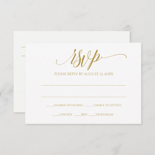 EDITABLE COLOR: Hope Calligraphy RSVP Card Kaart (Voorkant / Achterkant)