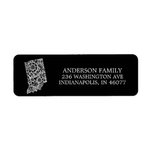 Editable Color INDIANA Moving Announance Etiket
