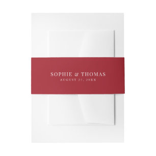 Editable Color Modern Classic Wedding Uitnodigingen Wikkel