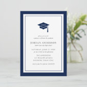 Editable Color Mortarboard Graduation Party Kaart (Staand voorkant)