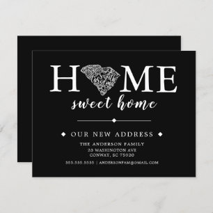Editable Color SOUTH CAROLINA Moving Announge Kaart
