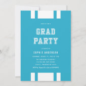 Editable Color Varsity Photo Afstuderen Afstudeerd Kaart (Achterkant)