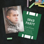 Editable Color Varsity Photo Afstuderen Afstudeerd Kaart