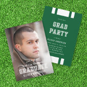 Editable Color Varsity Photo Afstuderen Afstudeerd Kaart