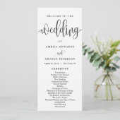 EDITABLE COLOR Wedding Ceremony Program #LCC Programma (Staand voorkant)