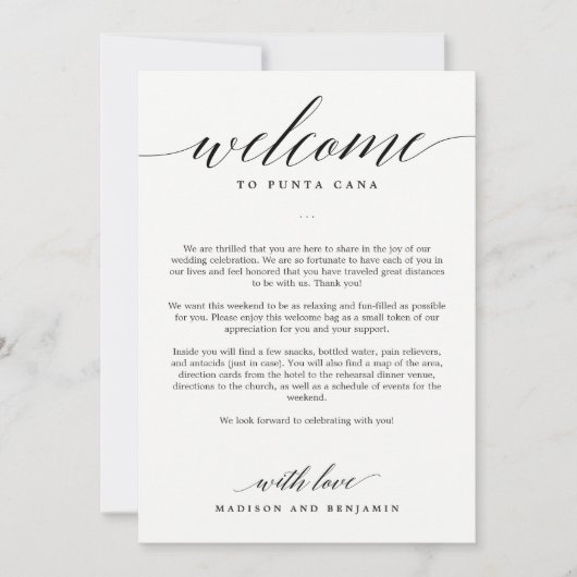 EDITABLE COLOR Welcome Itinerary Kaart MSC (Voorkant)