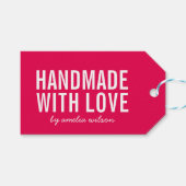 Editable Colors Stylish Bold Handmade with Love Cadeaulabel (Voorkant (Horizontaal))