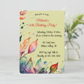 Editable Colourful Leaves Invitation Kaart (Staand voorkant)