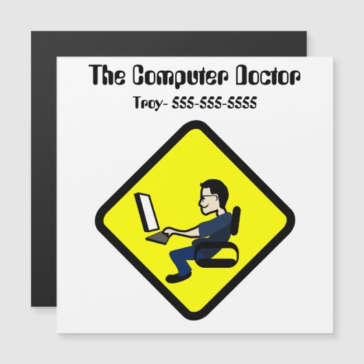 Editable Computer Doctor Magnet (Voorkant / Achterkant)