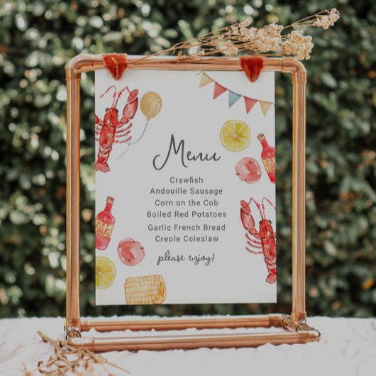 Editable Crawfish Menu Sign