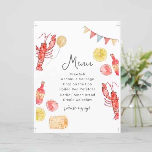 Editable Crawfish Menu Sign (Debout devant)