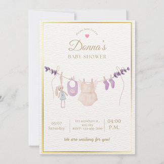 Editable Cute Pastel Baby Shower Kaart