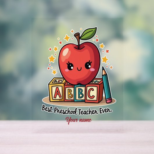 Editable Cute Teacher Apple Design (Neutre)