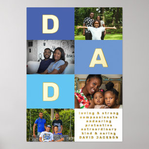 EDITABLE DAD COLOR BLOCKS MULTI Photo Folie Afdrukken
