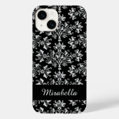 Editable Daisy Damask Blanc sur coque iphone noir (Verso)