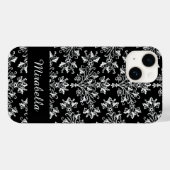 Editable Daisy Damask Blanc sur coque iphone noir (Verso (horizontal))