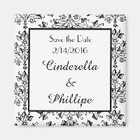 Editable Damask sparen de Datum  Floral Squar