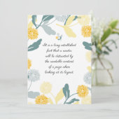 Editable Dandelion floral art bedankt je kaart (Staand voorkant)