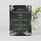 Editable Dark Botanical Wedding Invitation (Debout devant)