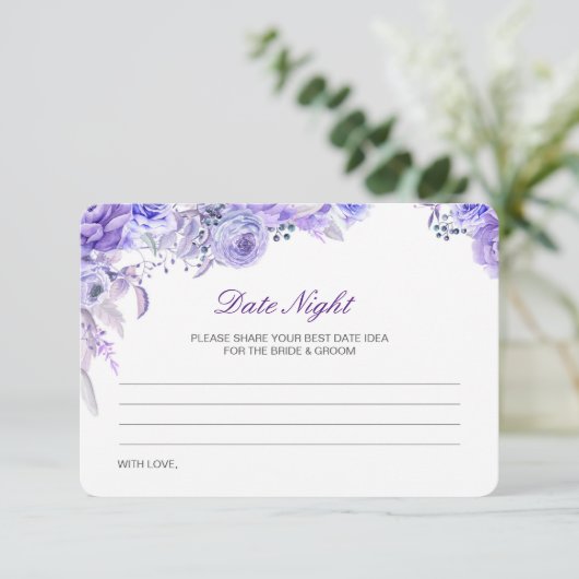 Editable Date Night Idea Vrijgezellenfeest Card Informatiekaartje (Staand voorkant)