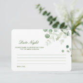 Editable Date Night Idea Vrijgezellenfeest Card Informatiekaartje (Staand voorkant)
