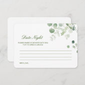 Editable Date Night Idea Vrijgezellenfeest Card Informatiekaartje (Voorkant / Achterkant)