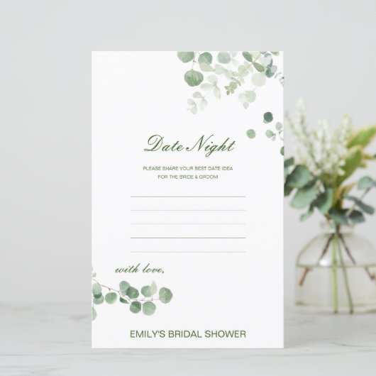 Editable Date Night Kaart Vrijgezellenfeest Game (Staand voorkant)