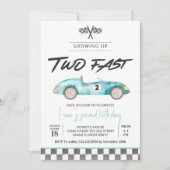 Editable DEUX Fast Birthday Invitation Race Car 2e (Devant)
