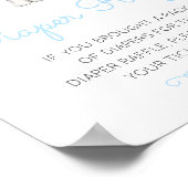 Editable Diaper Raffle Baby Shower Sign Printed Poster (Hoek)