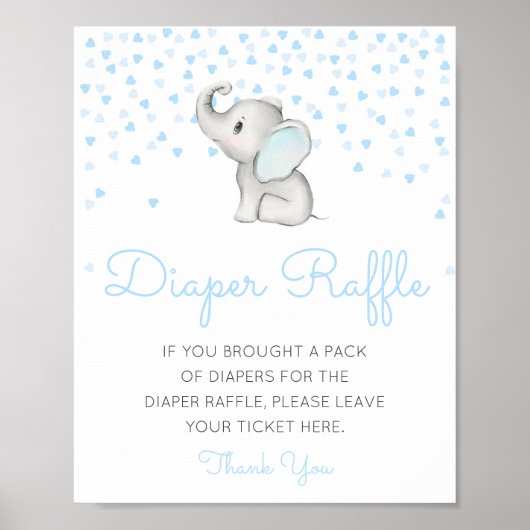 Editable Diaper Raffle Baby Shower Sign Printed Poster (Voorkant)