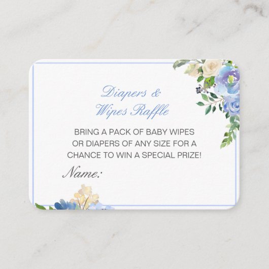 Editable Diapers Wipes Raffle Baby Shower Inserts Informatiekaartje (Voorkant)