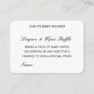 Editable Diapers Wipes Raffle Baby Shower Inserts Informatiekaartje