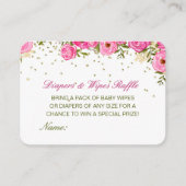 Editable Diapers Wipes Raffle Baby Shower Inserts Informatiekaartje (Voorkant)