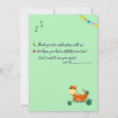 Editable Dino Birthday Invitation | Roar Party The Kaart (Achterkant)