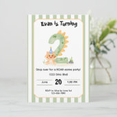 Editable Dinosaur 2nd Birthday Invitation  (Debout devant)