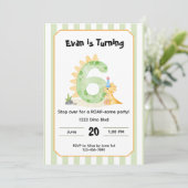 Editable Dinosaur 6th Birthday Invitation  (Debout devant)
