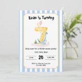 Editable Dinosaur 7th Birthday Invitation  (Debout devant)