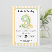 Editable Dinosaur 9th Birthday Invitation  (Debout devant)